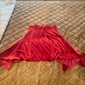Red velvet shark bite skirt - Small